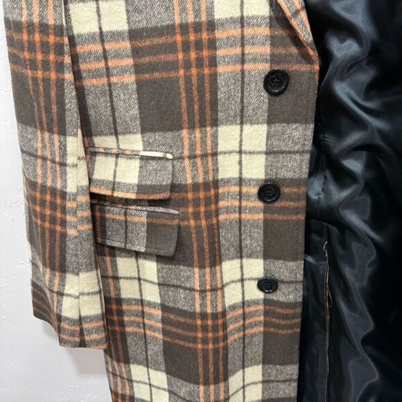 The Signature Collection Car Coat Taupe Plaid - Picture 3 of 12